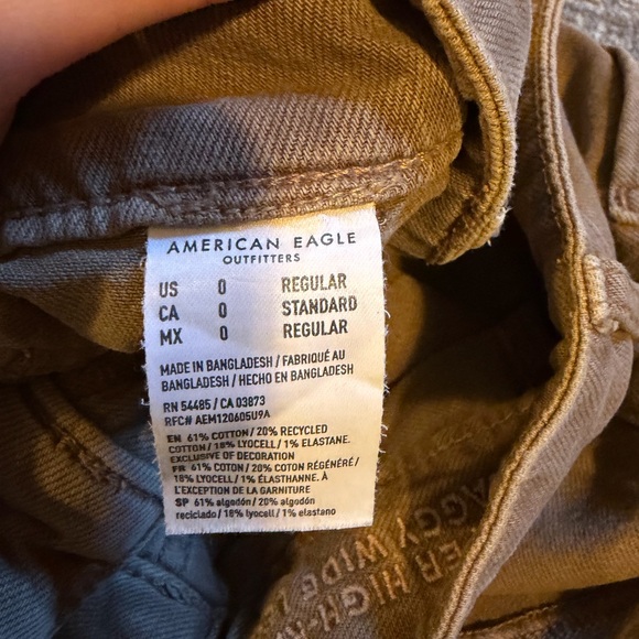 AMERICAN EAGLE BROWN WIDE LEG PANTS - Picture 3 of 5